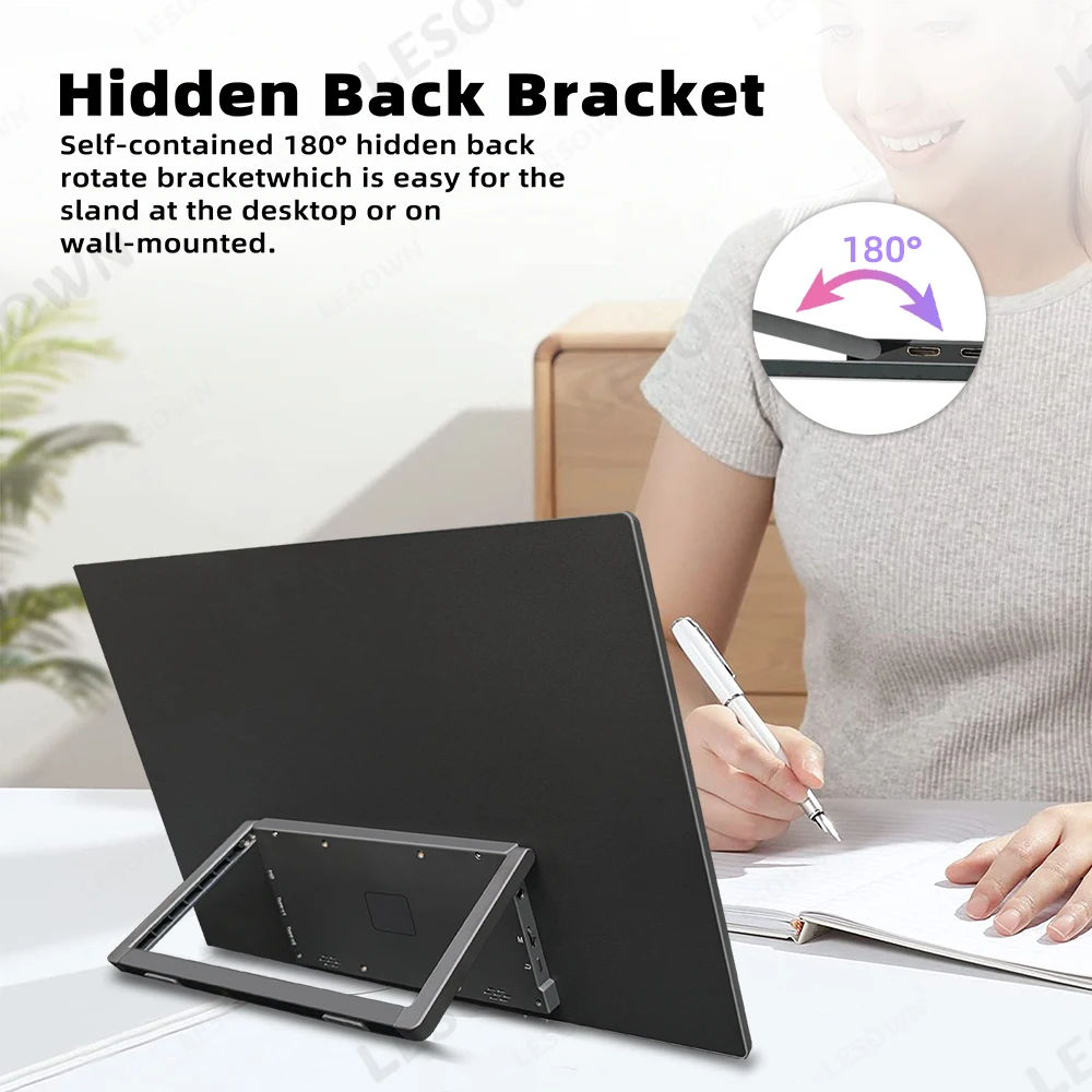 LESOWN 165Hz 2.5K Monitor da gioco portatile 15.6 "IPS Touch USB-C HDMI HDR Laptop Display LCD da viaggio esteso per PC Switch PS4/5