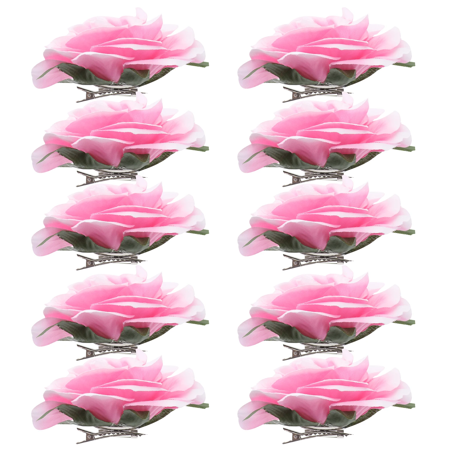 

5pcs 10Cm Flower Brooch Pin Rose Corsage Bridal Rose Corsage Hair Clip Wedding Prom Banquet Floral Accessory Pink