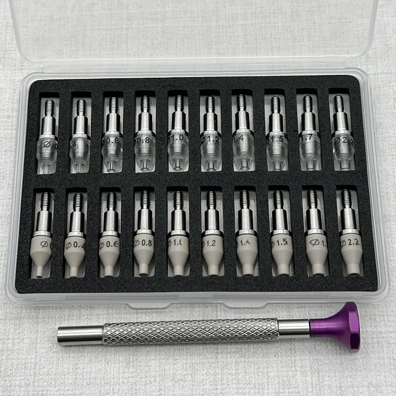 20PCS Watch Hand Installation Press-In Set With PEEK And Acrylic Tips Watchmaker's Professional Watch Repair Tools