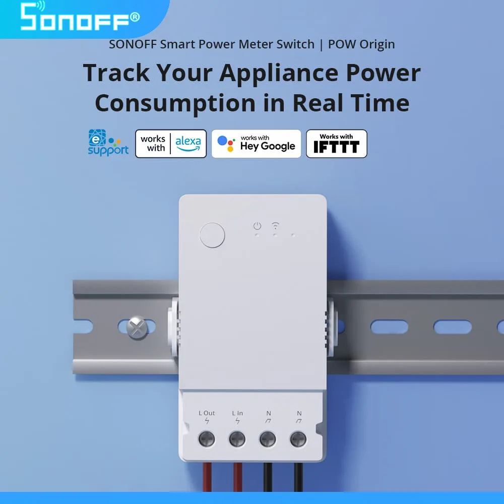 SONOFF POWR316 Power Smart Energy Meter WIFI Switch Support Measuring Power Consumption Works With Alexa Google Home Assistant