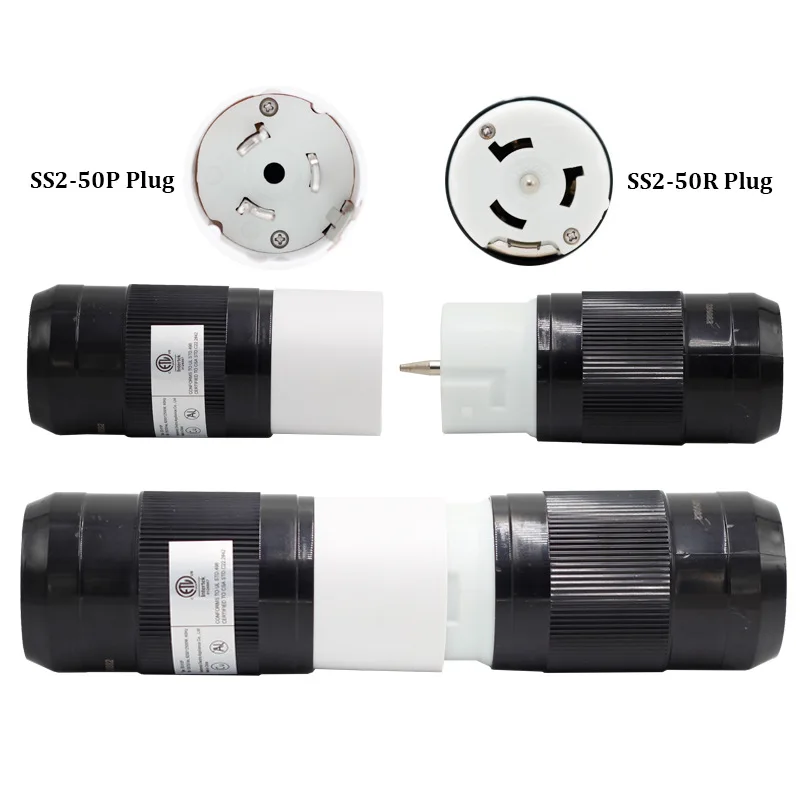 ED510P 510R SS2-50 Power Plug US Power Socket 50A 125V For RV Accessories Cord Connector Locking Plug Caravan Motorhome Inlet