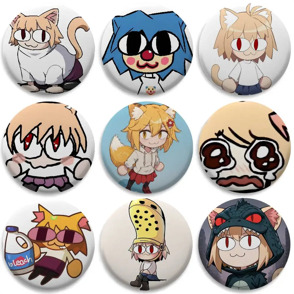 

So Cute Neco Arc Badges Round Exquisite Badge Brooches Creative Pins For Clothes Hat Backpack Gift Accessories