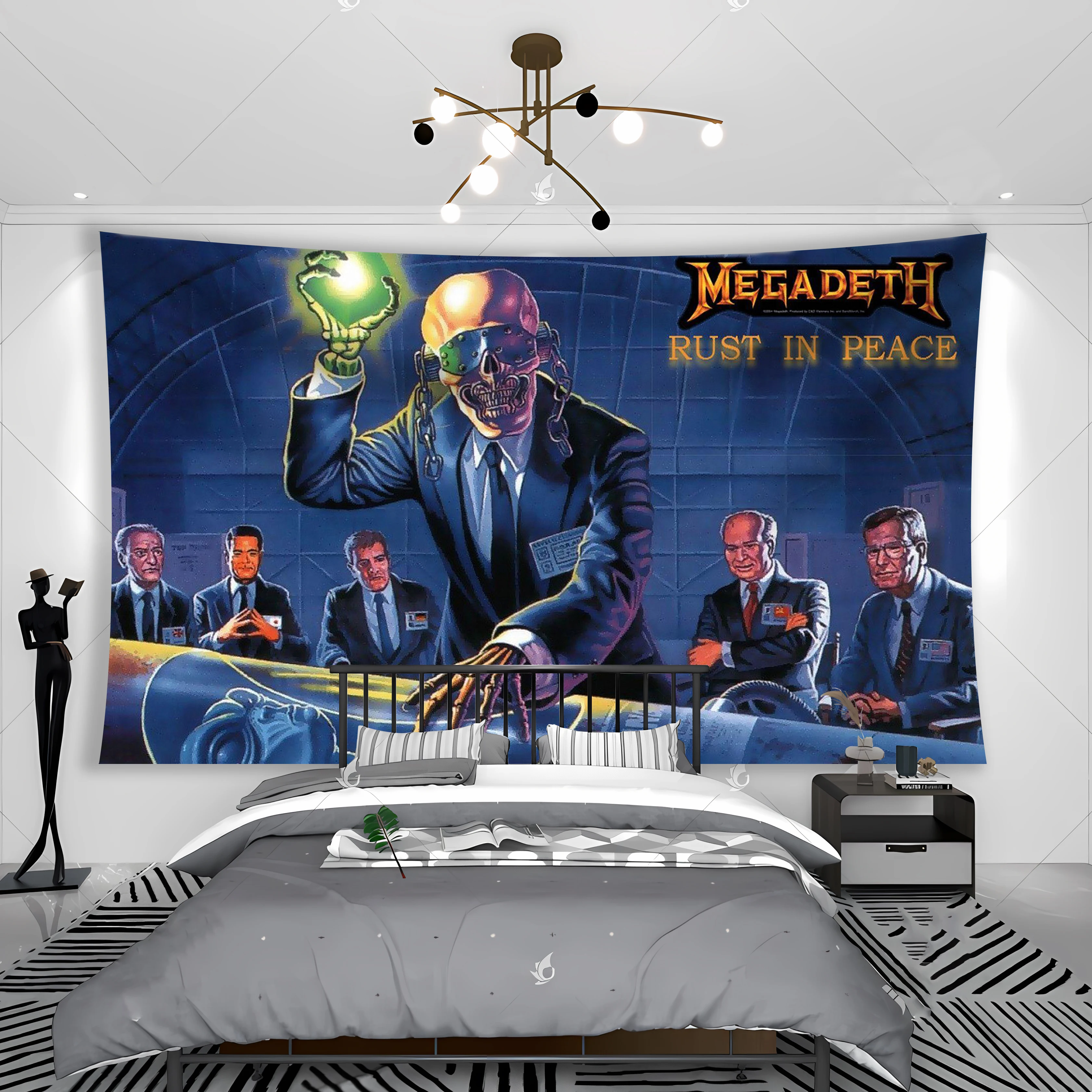 

Megadeths Heavy Metal Rock Band Tapestry Banner Flag Club Bar Room Bedside Hanging Decoration