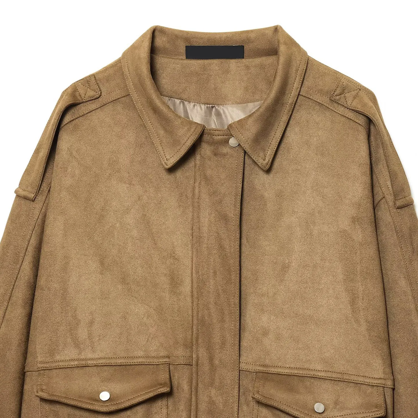 2025년 가을 여성 빈티지 롱 슬리브 인조 모피 재킷 루즈핏 플라이트 재킷 캐주얼 슬레 여성 아우터웨어 레귤러 길이