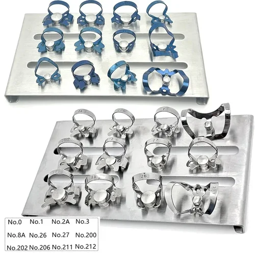 Imagen 2 del producto Soporte de dique de goma Dental, abrazadera de dique de goma para dentista, anillo de Clip, instrumento de dentista, herramienta de cuidado bucal, 12 Uds.