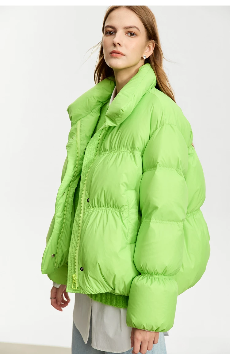 AMII Minimalist Women's Winter Down Jacket Zipper Button Warm Short Overcoats 2025 Winter New Female Solid Down Jacket 12344053