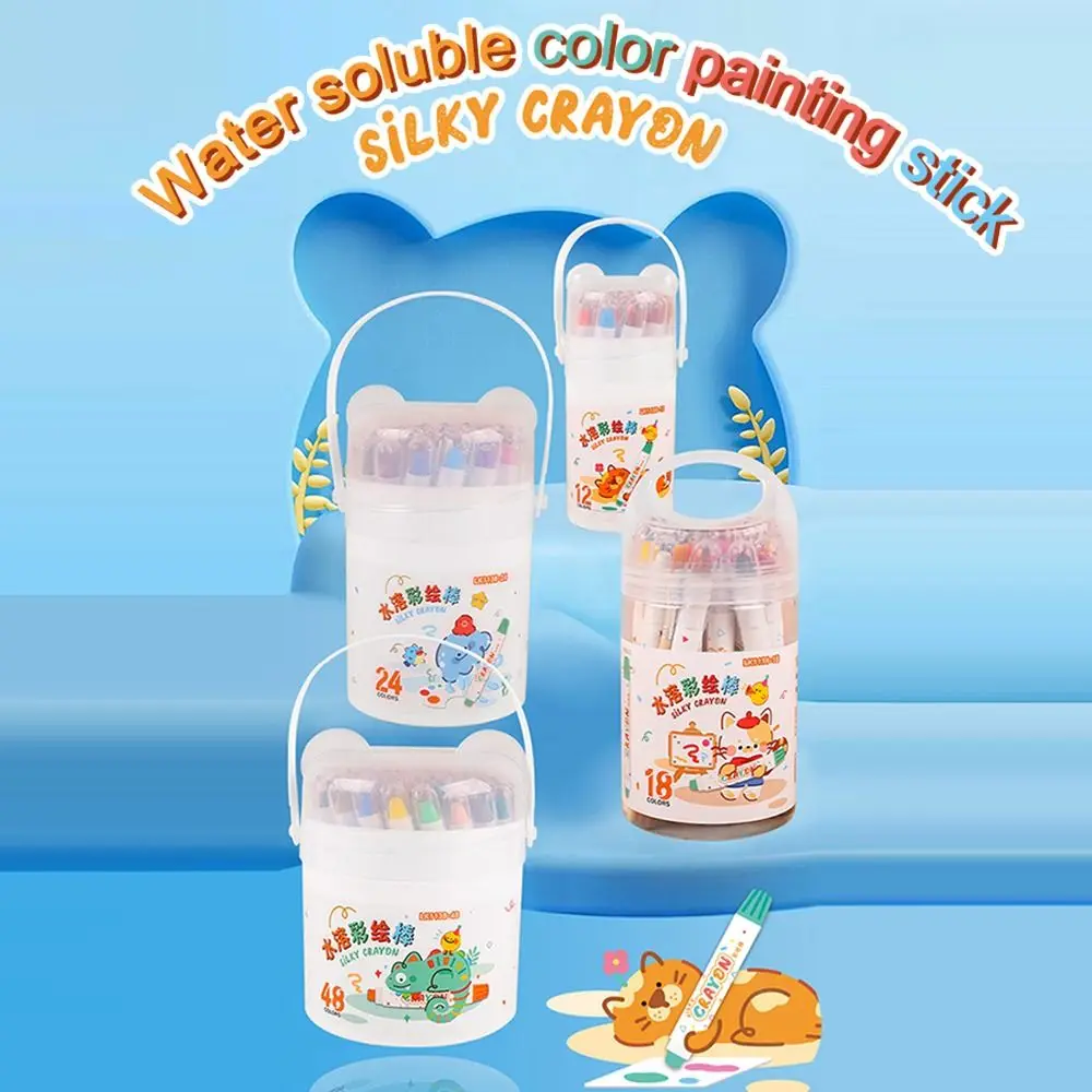 12/18/24/36/48Pcs Water-soluble Color Crayon Rotating Pen Head Washable Children's Graffiti Painting Crayons Oil Pastel