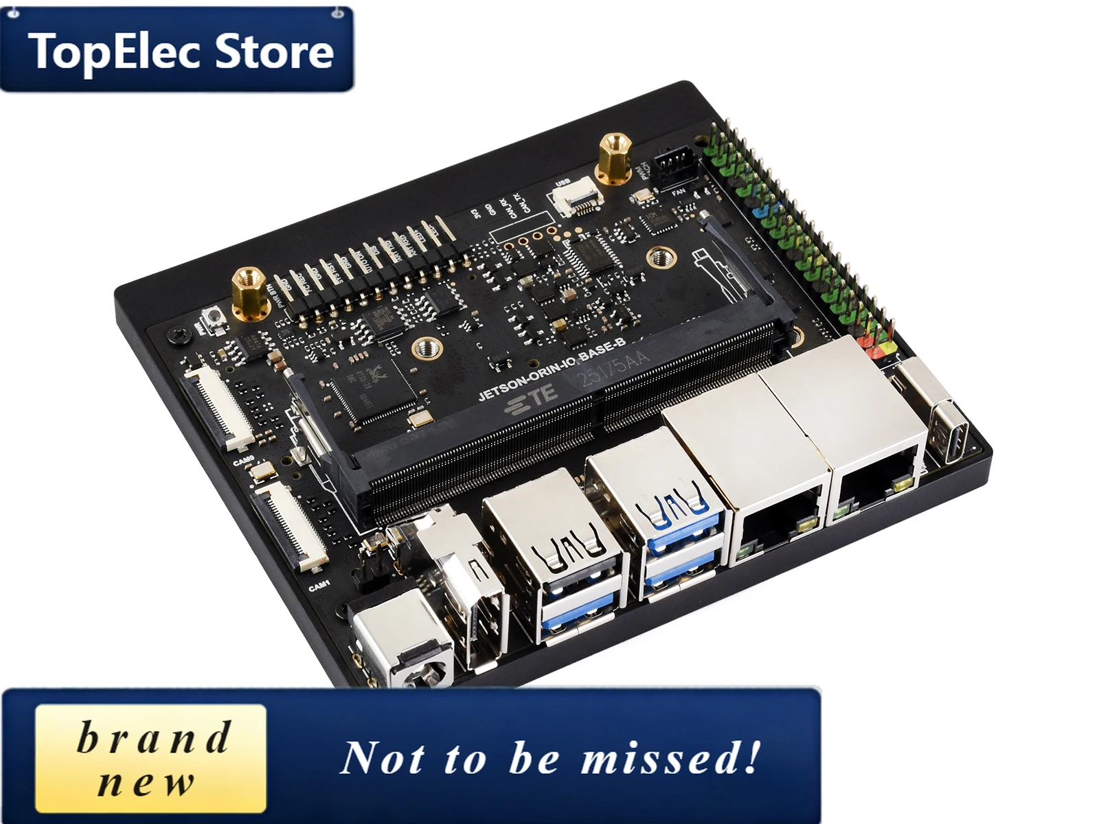 TElec Jetson Orin Nano/NX IO Base B Carrier Board With Dual LAN, Dual CSI, 7x USB, M.2 SSD & WiFi Support For AI Edge Computin