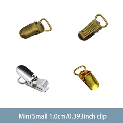 Mini 1.0cm klips do zawiesia z kaczym dziobem i pasem srebrny/złoty/brązowy