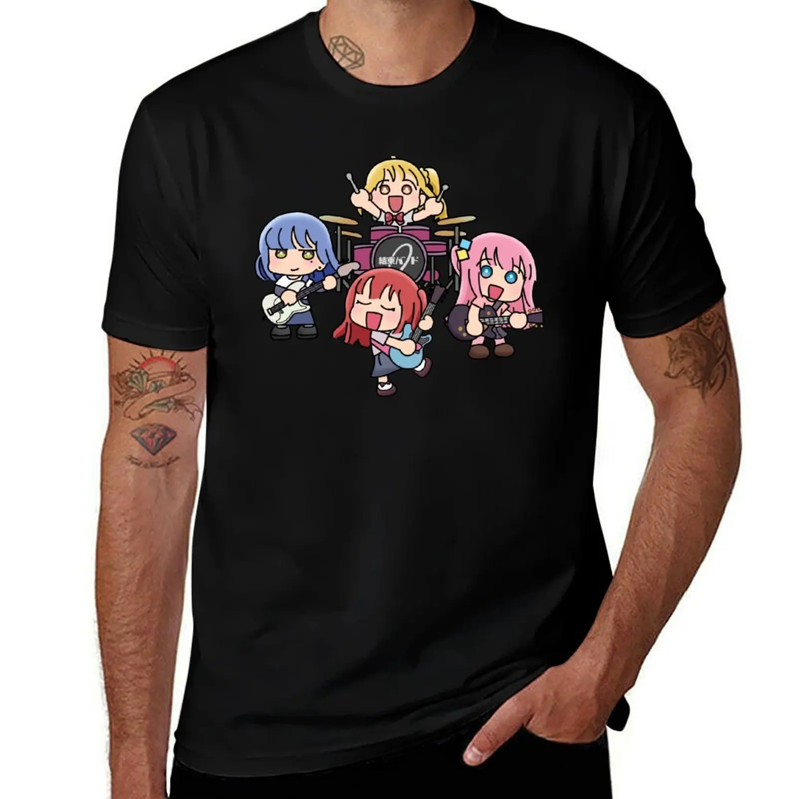 

Bocchi The Rock Chibi Art T-Shirt Basic Simple Casual Short Sleeve Tee