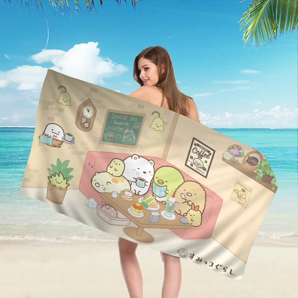 Ręcznik plażowy z mikrofibry Sumikko Gurashi Chłonny, szybkoschnący, miękki ręcznik kąpielowy do jogi i wspinaczki górskiej