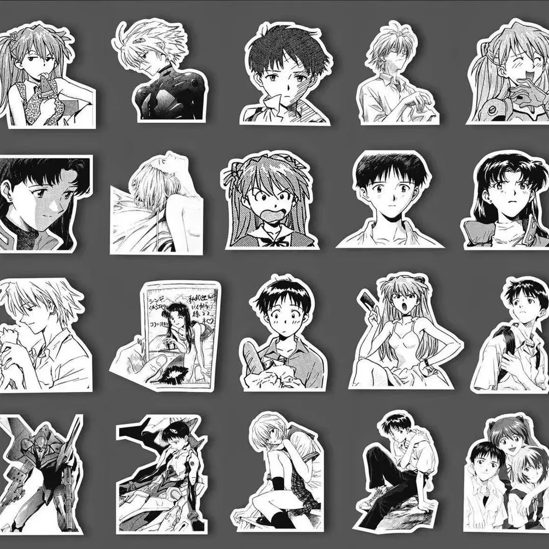 60 uds NEON GENESIS EVANGELION Asuka Ayanami Rei pegatinas DIY funda de teléfono bonita decoración de ordenador pegatinas regalos creativos