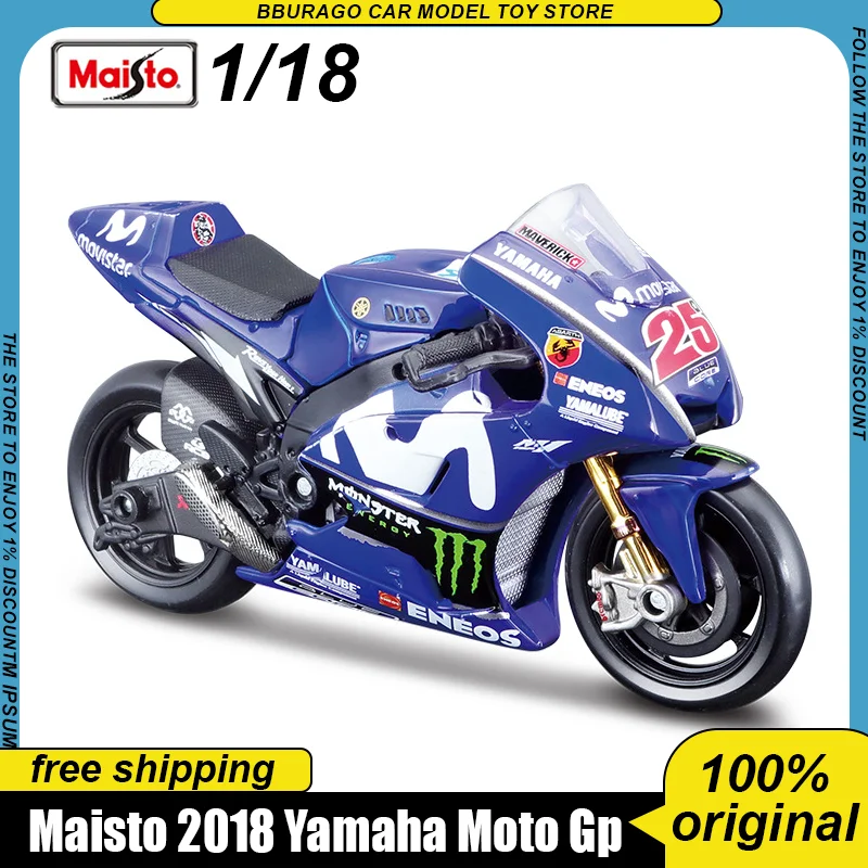 

New In Stock Maisto 1:18 2018 Moto Gp Yamaha #25 2023 Motogp Ducati Team Misano Livery Alloy Miniature Diecast Model Toys Gift