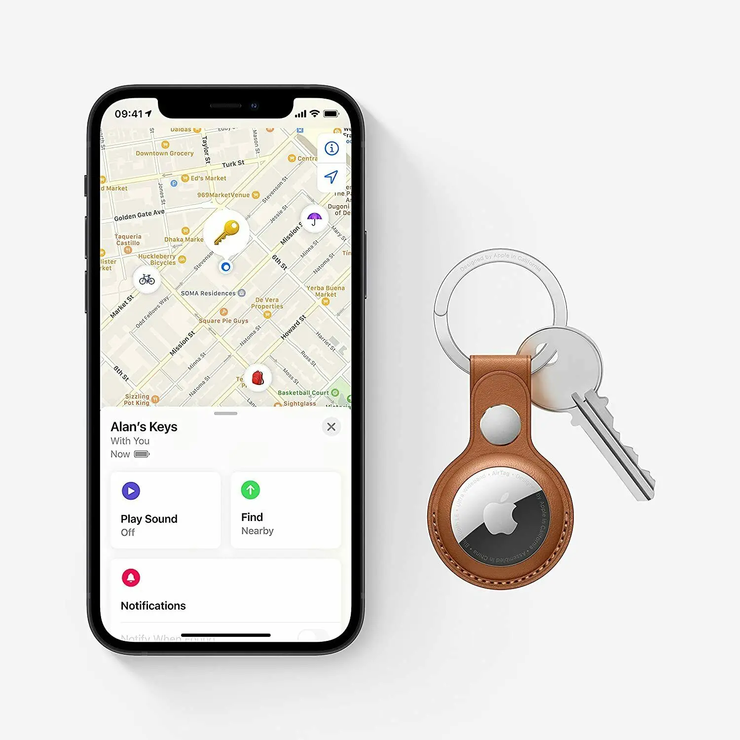 Apple AirTag Track Genuine--- (Key Finder Search Smart Tag Tracker GPS Label Locator For Children Pet Dogs Cat keychain) view 2