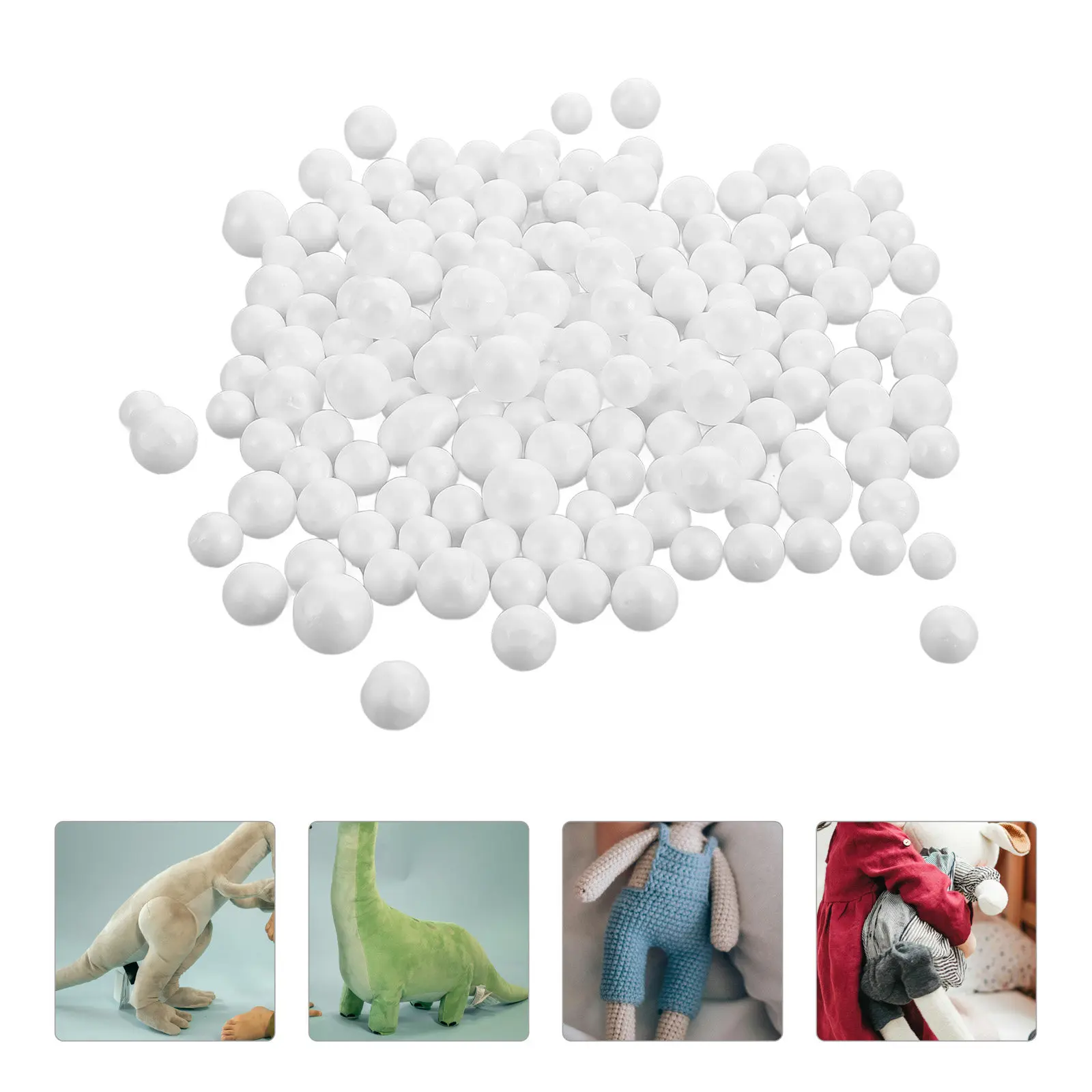 2 Bags Diy Crafts Beads Stuffings for Supplies White Decorative Foams Balls
