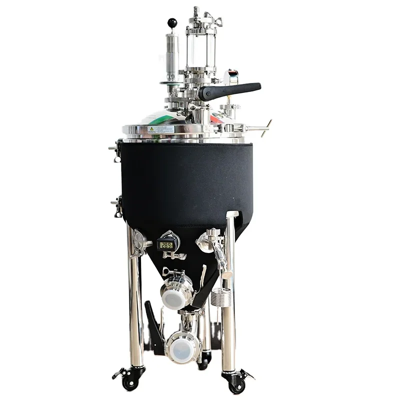 30L Small Conical Fermenter Stainless Steel 304 Industrial Mobile Yogurt Wine Beer Fermentation Tank