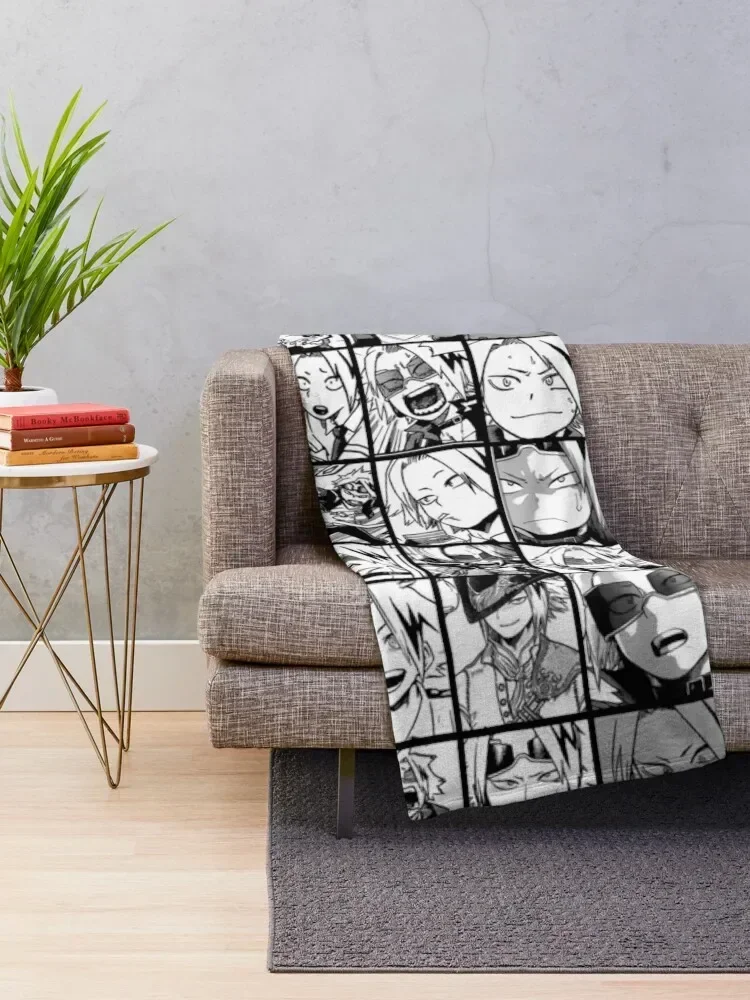 denki - manga panels black and white version Throw Blanket Vintage Plush manga Blankets