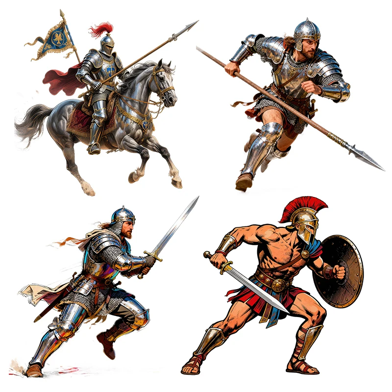 Three Ratels CD404 Medieval Warrior Cartoon Wall Stickers for Home Decoration Personalized Car decals