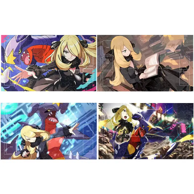 الكرتون سينثيا PTCG DIY بها بنفسك الذاتي أنيمي لعبة معركة بطاقة المطاط بطاقة الوسادة ماوس الوسادة لوحة المفاتيح Playmat 600*350*2 مللي متر