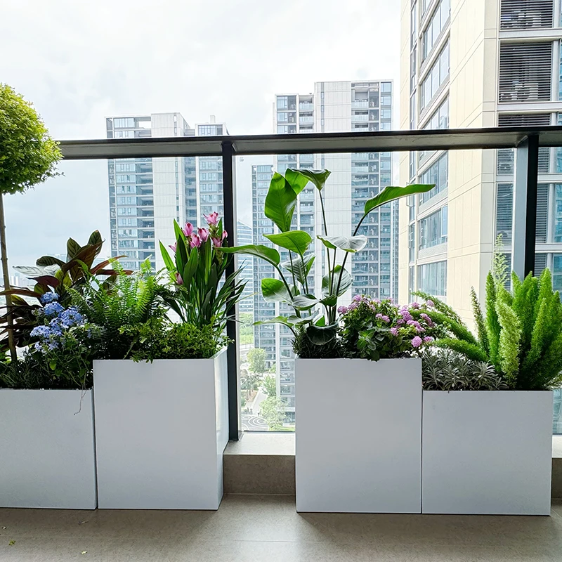 a for Plant Pots Custom Laser Cut Decorative Planter, Durable Metal Plant Container for Villa Courtyard Use