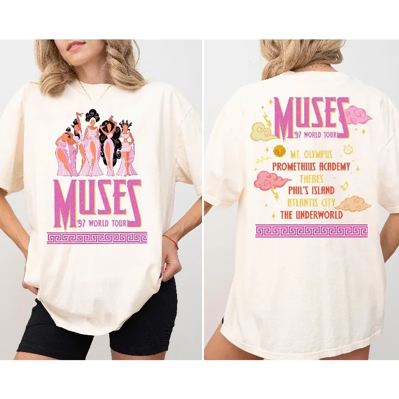 

Винтажная женская футболка Muses 97, футболка из чистого хлопка на лето, новая мужская и женская повседневная модная уличная одежда