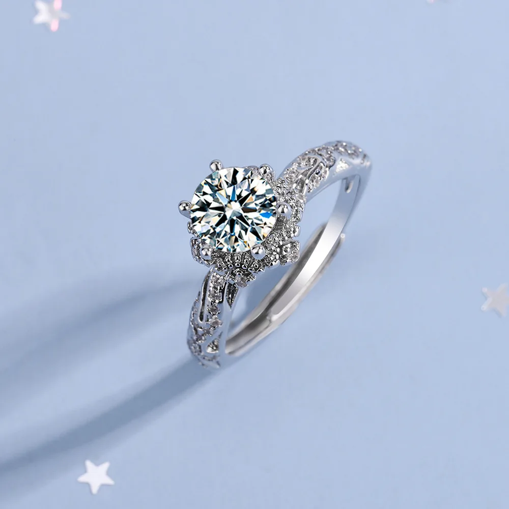 New 925 Sterling Silver Ring Moissanite Simple for Women Wedding Luxury Jewelry Engagement Charm Fashion Party Gifts Ring view 3