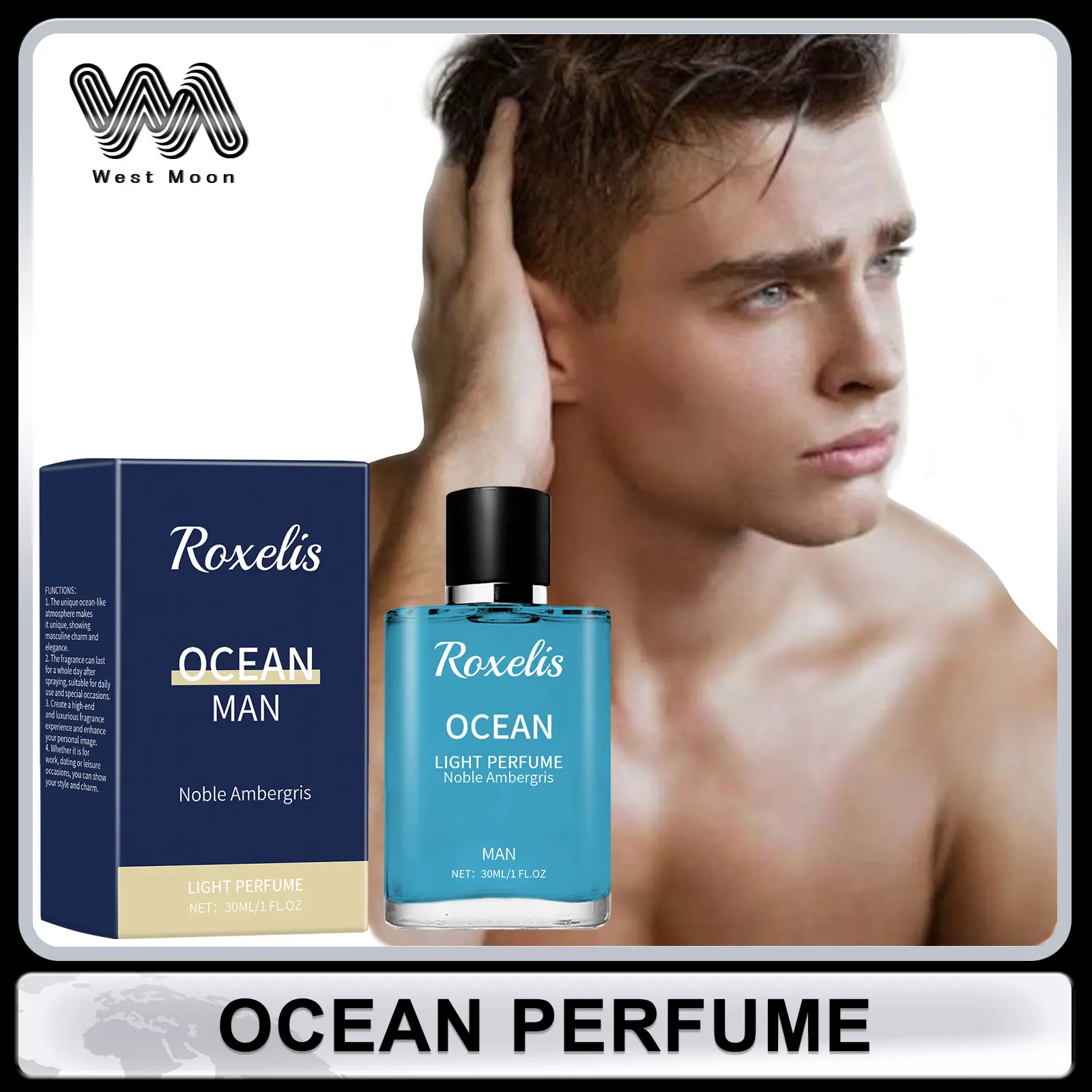 

Ocean Perfume Light Fragrance Perfume Confidence Boost Keep Fresh Attract Women Natural Ambergris Perfume Deodorant Body Spray