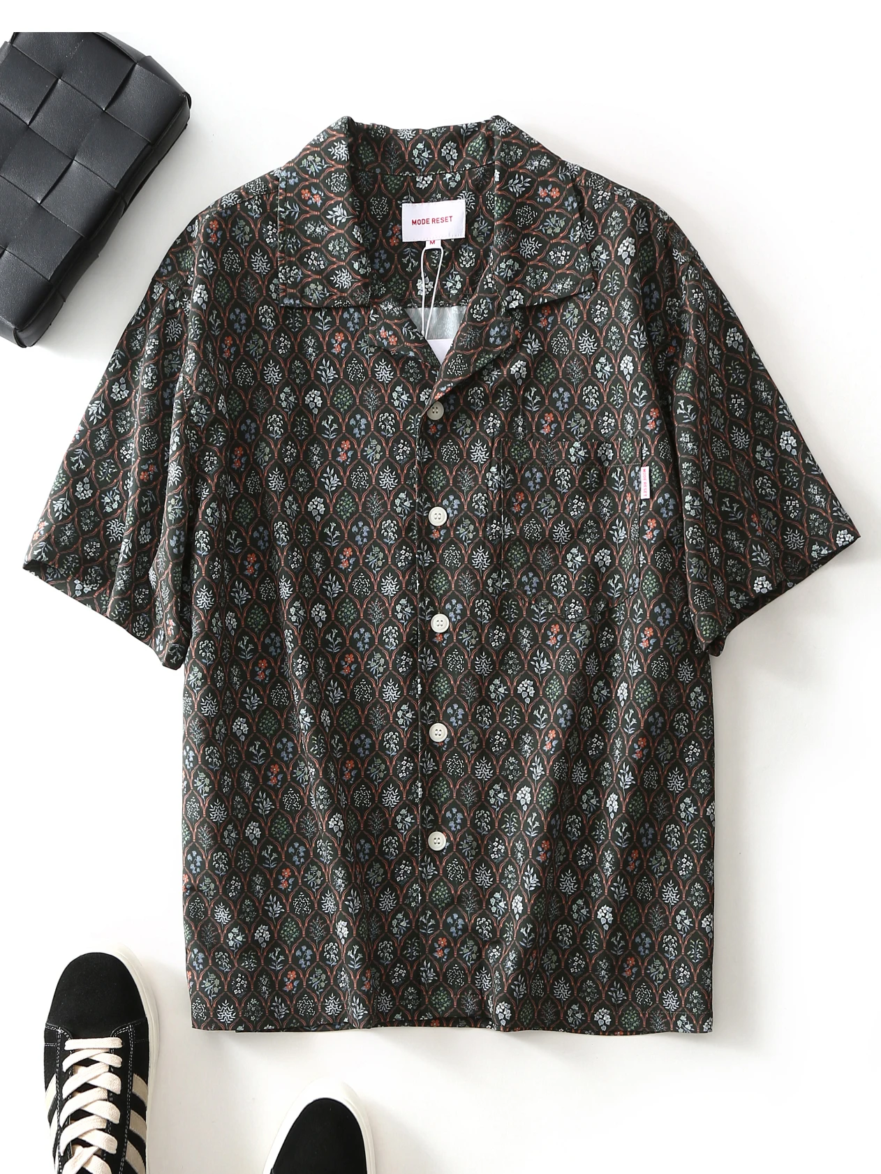 

Summer Men's Thin Cuban Collar Loose Casual ort Sve irt Beach Vaion Sle Trendy f Sve Blouse Faionable Urb...