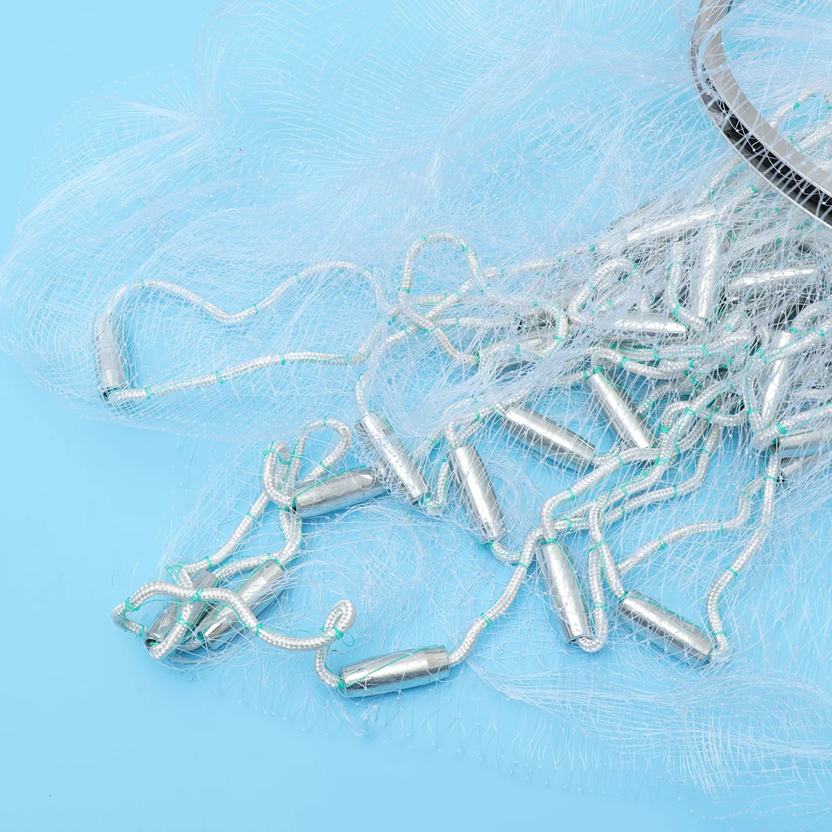 

2 .4M Hand-dumping Fishing Net Foldable Bait Cast Portable Mesh Trap Throw