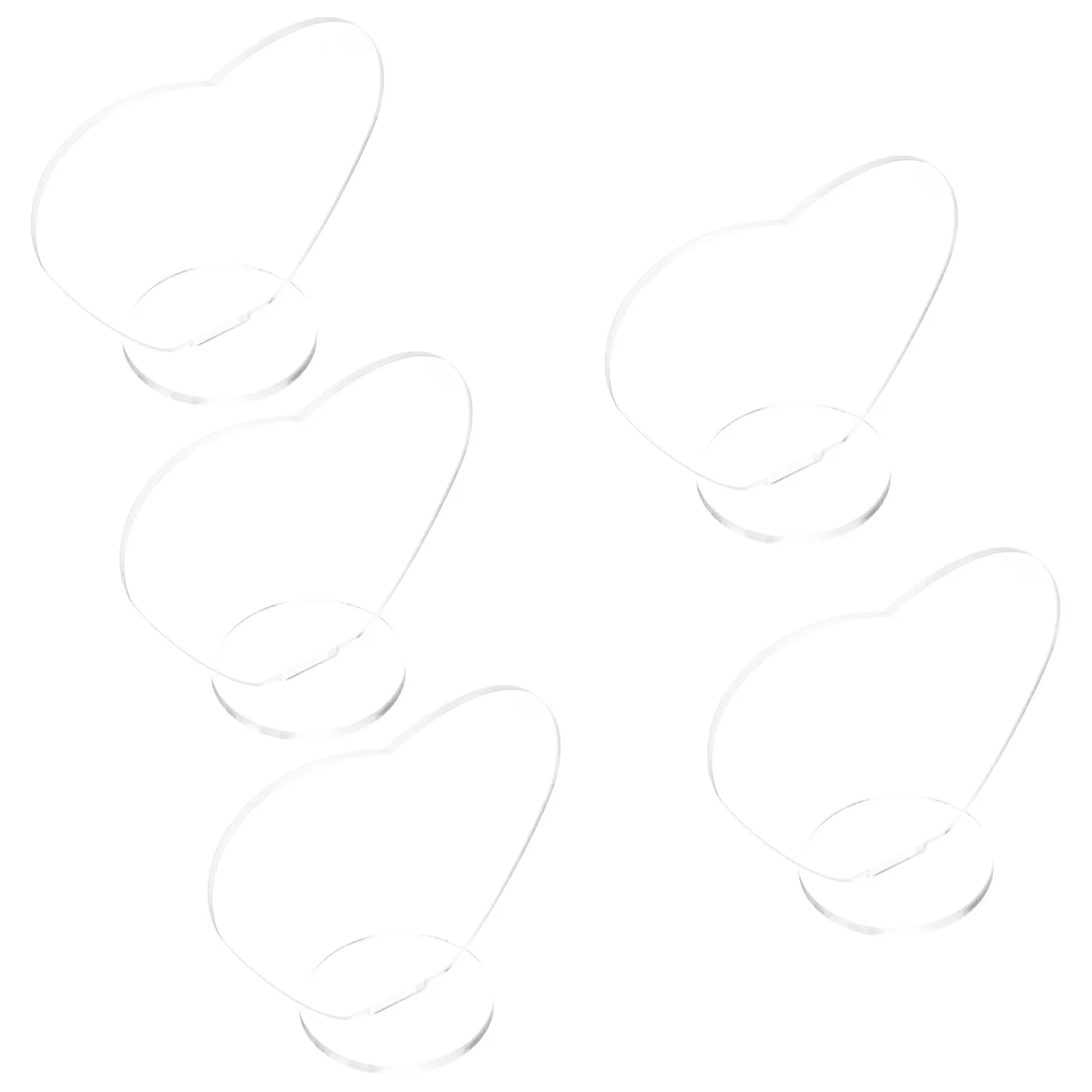 

5Pcs Heart Shaped Acrylic Display Stand Creative Transparent Clear Picture Holder Multi-Functional Desktop Ornament Card Display