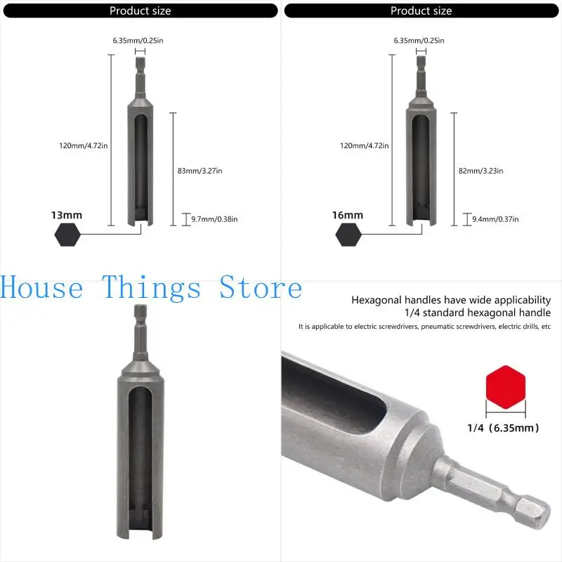 

652F Open Nut Driver Socket Slotted Impact Electric Shank Slotted Drill Bit Socket Wrench Tool for Mountain Bike