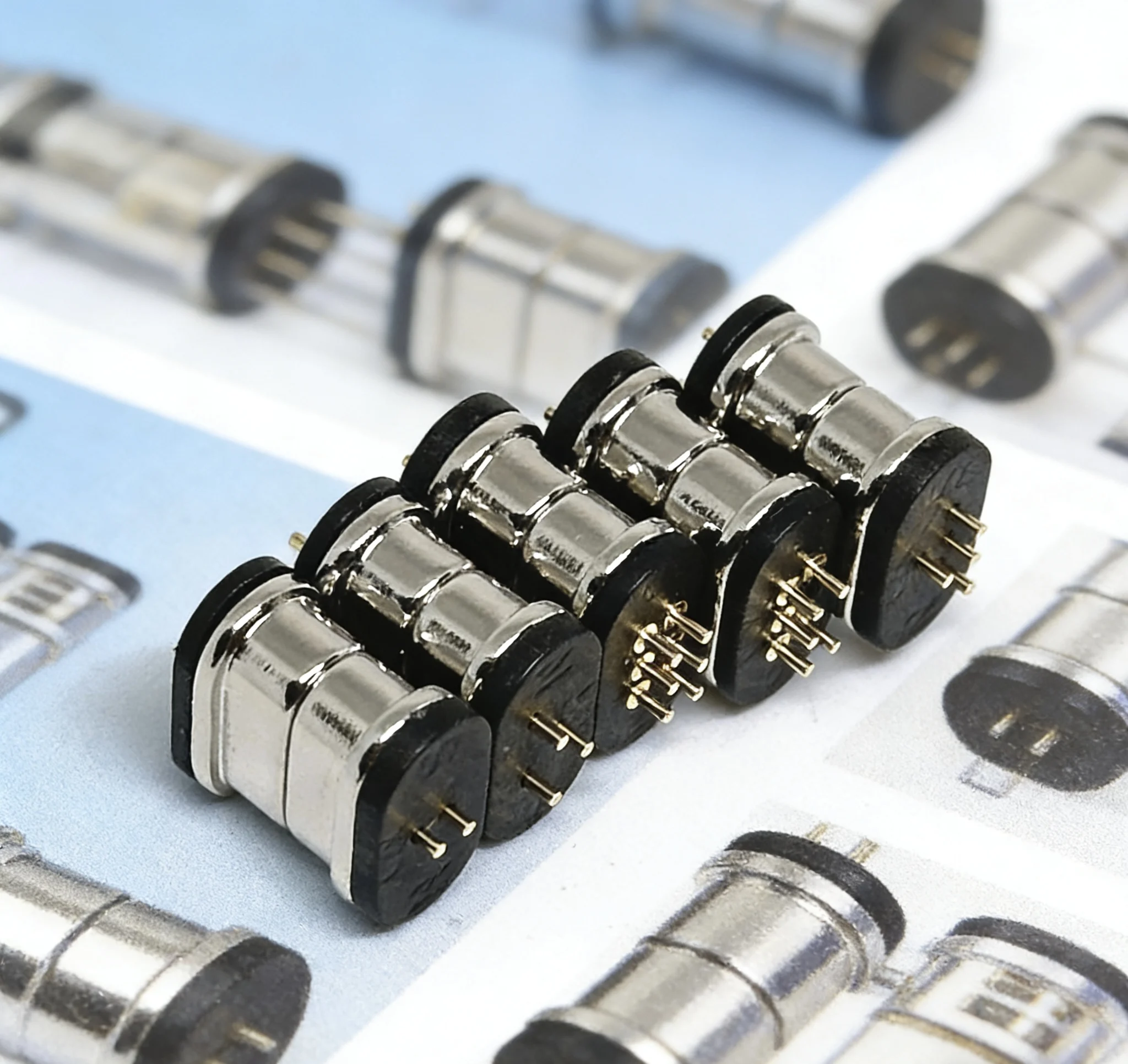 1/2/6/10Pair 2.54mm 5V 2A Pogo Pin Female Spring Loaded DC Power Socket Waterproof Magnetic 2P 3P 4P 5P 6P Connector