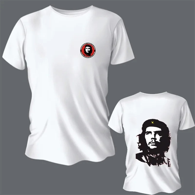 Men\'s Summer Che Guevara White T-shirt Independent Cool Strong and Unyielding Spirit T-shirt Hipster Fashion Streetwear Tees Top