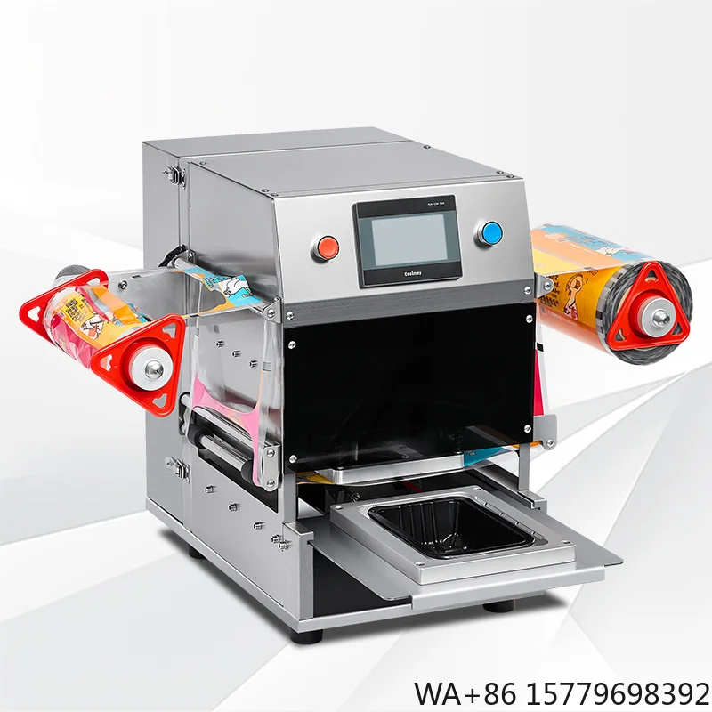 Auto Pneumatic Tray Sealing  for Food Packing Plastic Film Aluminum Foil Tabletop Use