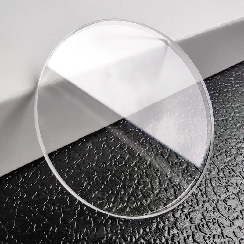 Flat 2.0mm Thick Mineral Crystal Plane Diameter 40~49mm Transparent Smooth Round Watch Parts , 1 pieces