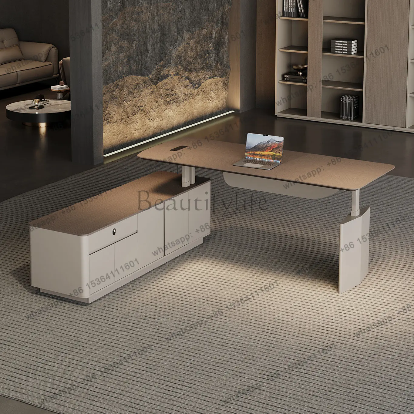 FG Minimalist Display Office Desk Reception Space Saving Nordic European Aesthetic Office Desk House Design Ufficio LoungeFurnit