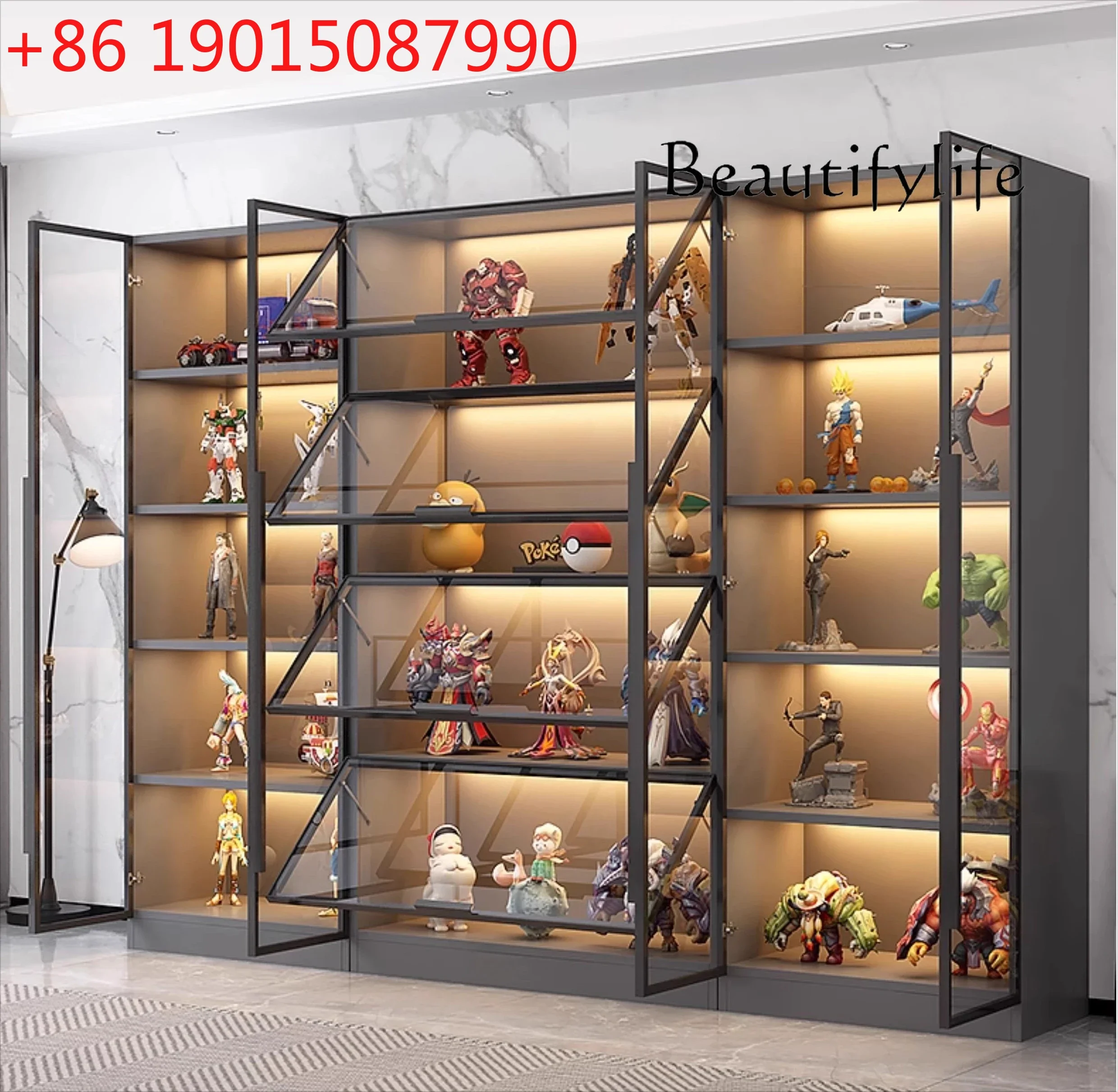 Glass Door Display Product Display Storage Household Building Block Ornament Bookcase Wine Cabinet Designer Model