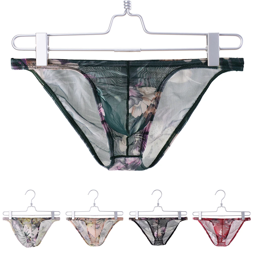 ملابس داخلية يومية للرجال ملابس داخلية قابلة للتنفس منخفضة الارتفاع سراويل داخلية مثيرة مطبوعة شبكية للرجال بحالة جديدة تمامًا #6