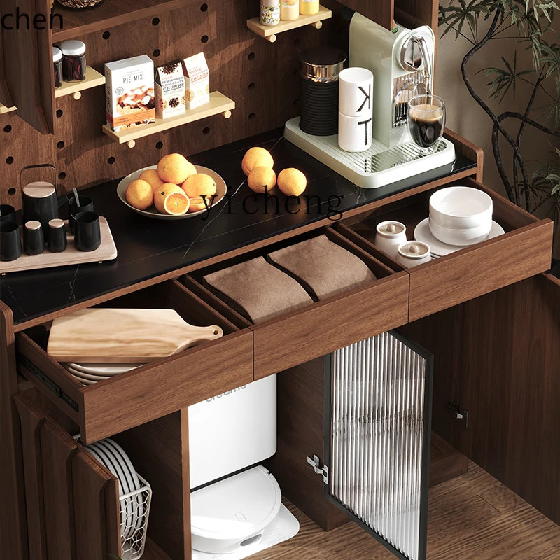 ZMLretro medieval style kitchen multi-functional combination cabinet storage sweeping robot storage storage side cabinet