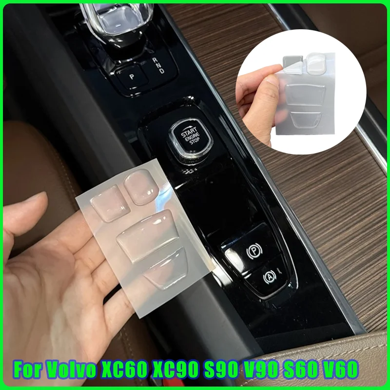 4pcs for Volvo XC60 XC90 S90 V90 S60 V60 Car Central Control Gear Glue Drop Button Sticker Interior Decoration Accessories