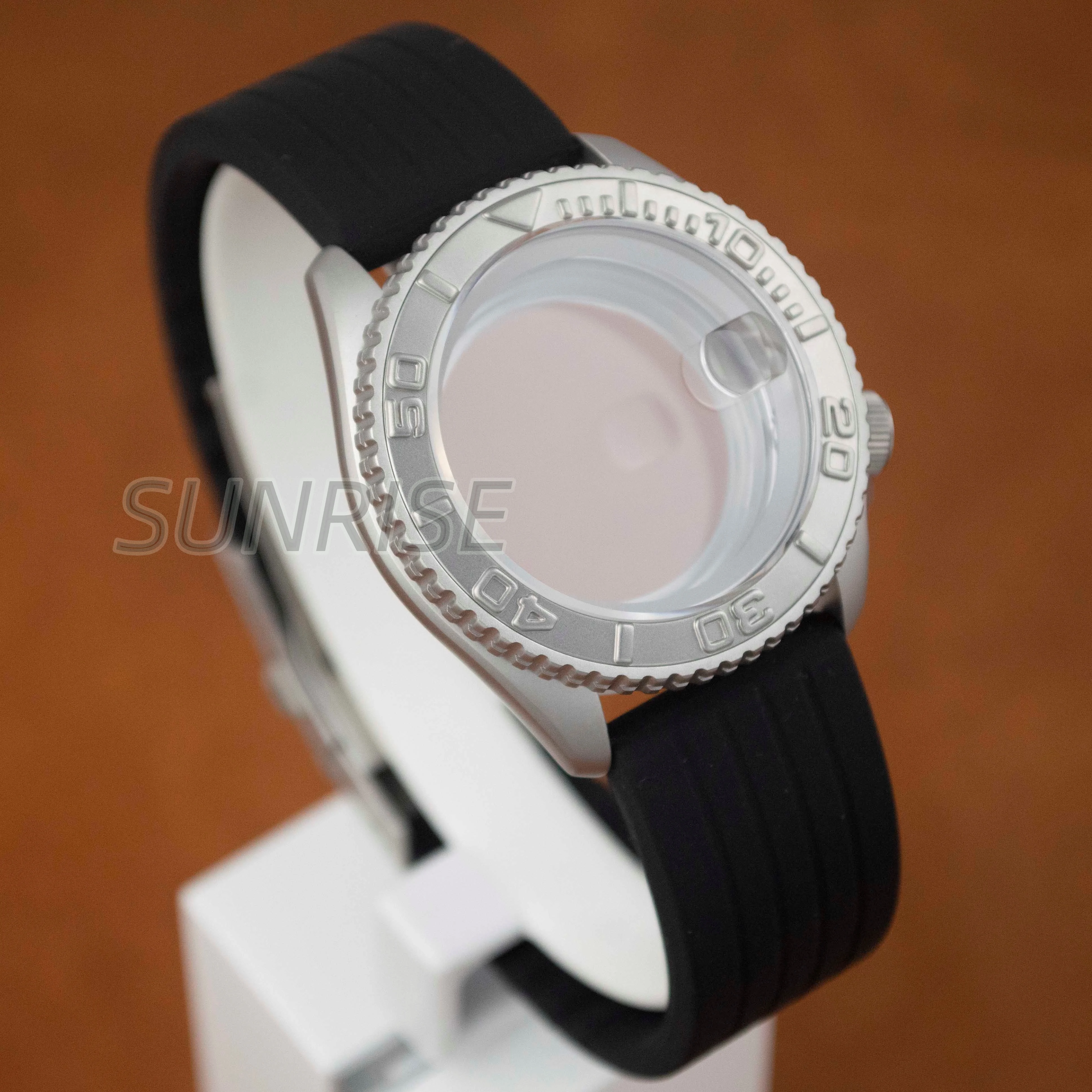 

42mm Stainless Steel Silver Black Matte Waterproof Watch Case Sapphire Crystal For SKX007 Case Nh35 Nh36 Movement 28.5mm Dial
