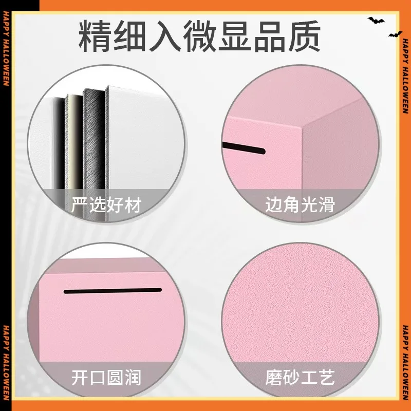 Stainless Steel Anti-drop Piggy Bank. A Square-shaped Large-capacity Piggy Bank With No Exit. A Children's Gift Piggy Bank