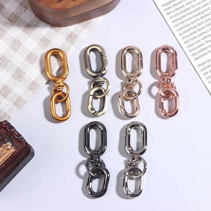 

[YU]2Pcs Swivel Clasp Clip Double Head Metal Lobster Claw Clasps For Keychain Making DIY Crafts Accessories