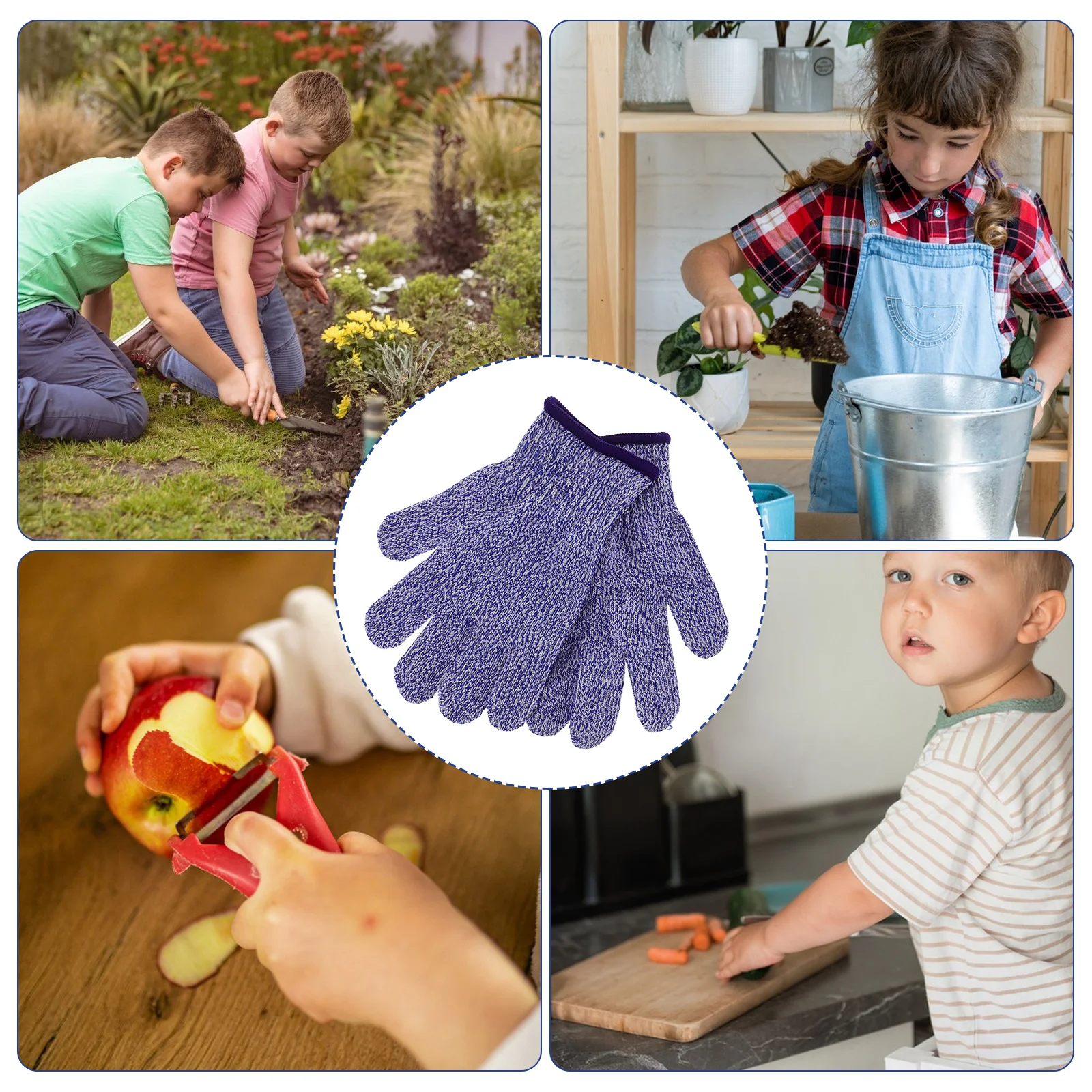 1pcs 1 Pair Kids Anti-Cutting Level 5 Cut Resistant Kitchen Safety Gear For Cutting Slicing Peeling Chopping Protective Gloves
