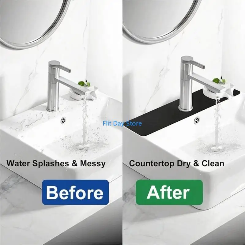 F92C Nonslip Faucet Mat Customizable Kitchen Sink Mat Splash Guard Quick Drying For Soap Dispenser Lock Moisture Effectively