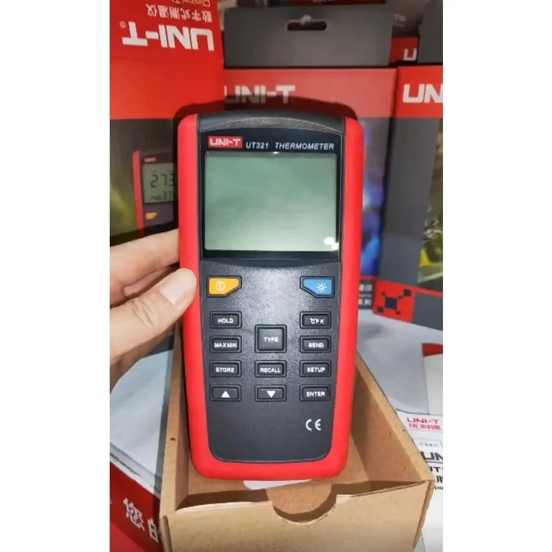 1PC NEW UNI-T UT321 In Stock Contact Thermometer -200~1372℃ K-Type 100 Data Memory USB PC Software Original Box#familitrade