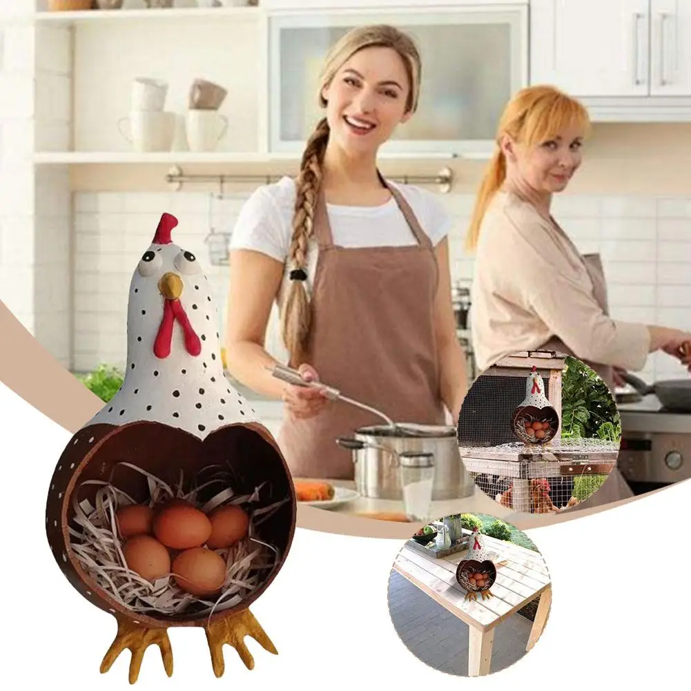 

Creative Chicken Ornaments Egg Storage Home Decoration Home Diy Crafts Box Egg Storage Storage Garden Decoration Ornament H Q2G7