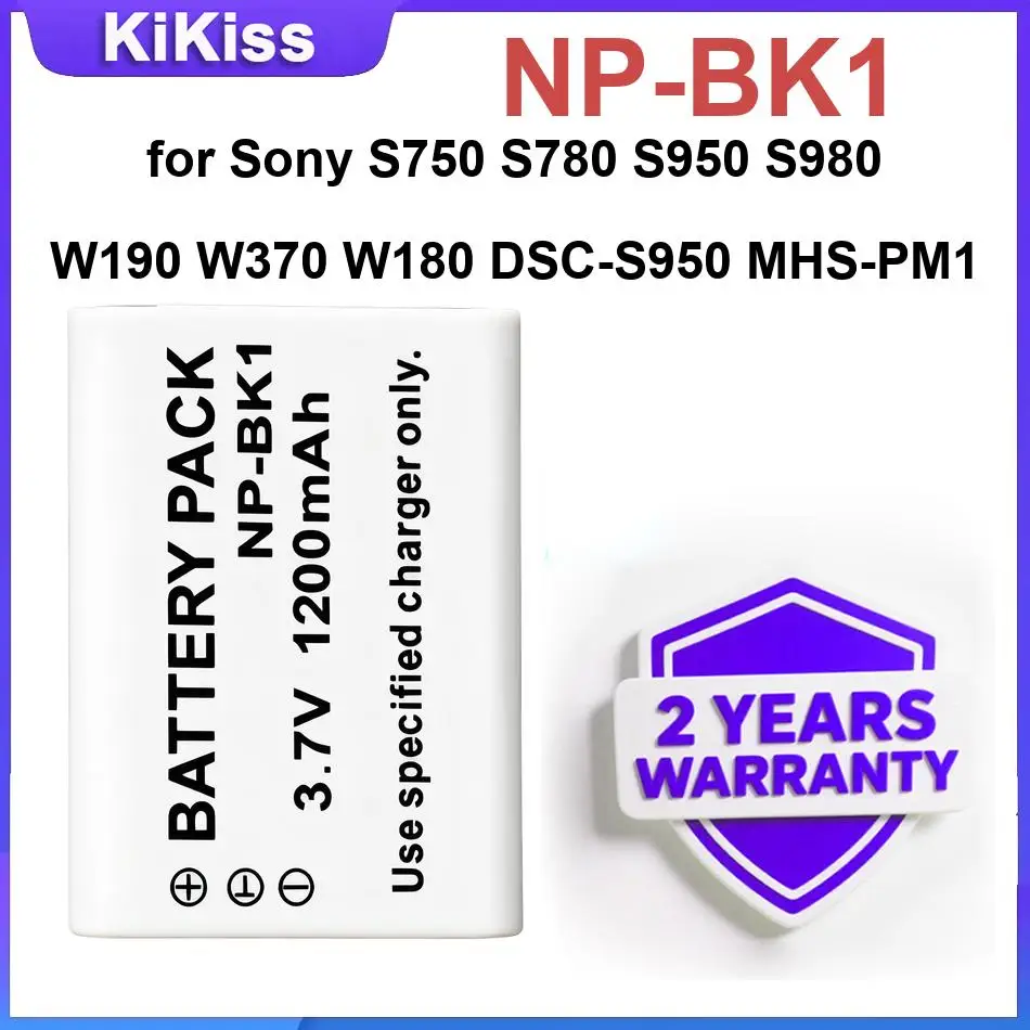 NP-BK1 Batteries for Sony S750 S780 S950 S980 W190 W370 W180 DSC-S950 MHS-PM1 Rechargeble Camera Battery