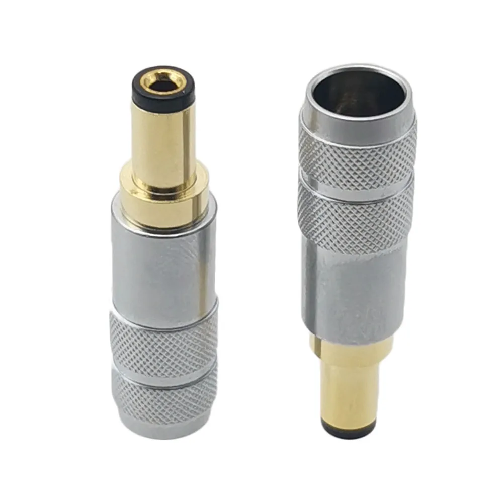 1pc Gold Plated 5.5*2.1/2.5 10A High Current DC Power Plug DIY Solder Wire 5.5x2.5 5.5x2.1 DC Male Female Plug Socket Connector