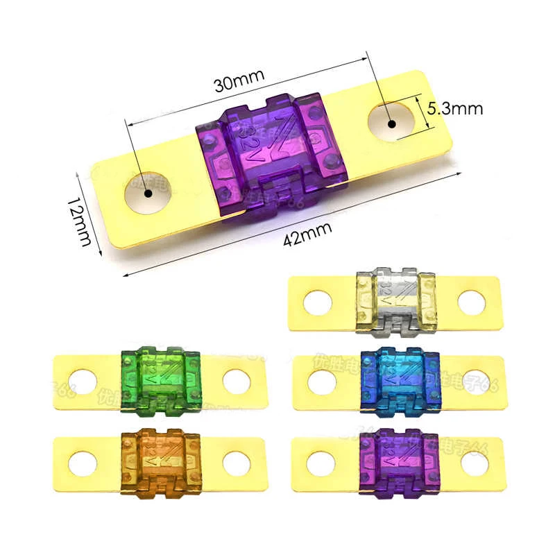 30A 40A 60A 80A 100A Small Fuse Holder with Clip Type Automotive Fuse Panel Base Fork Bolt Fuse Box for Electric Vehicle Truck